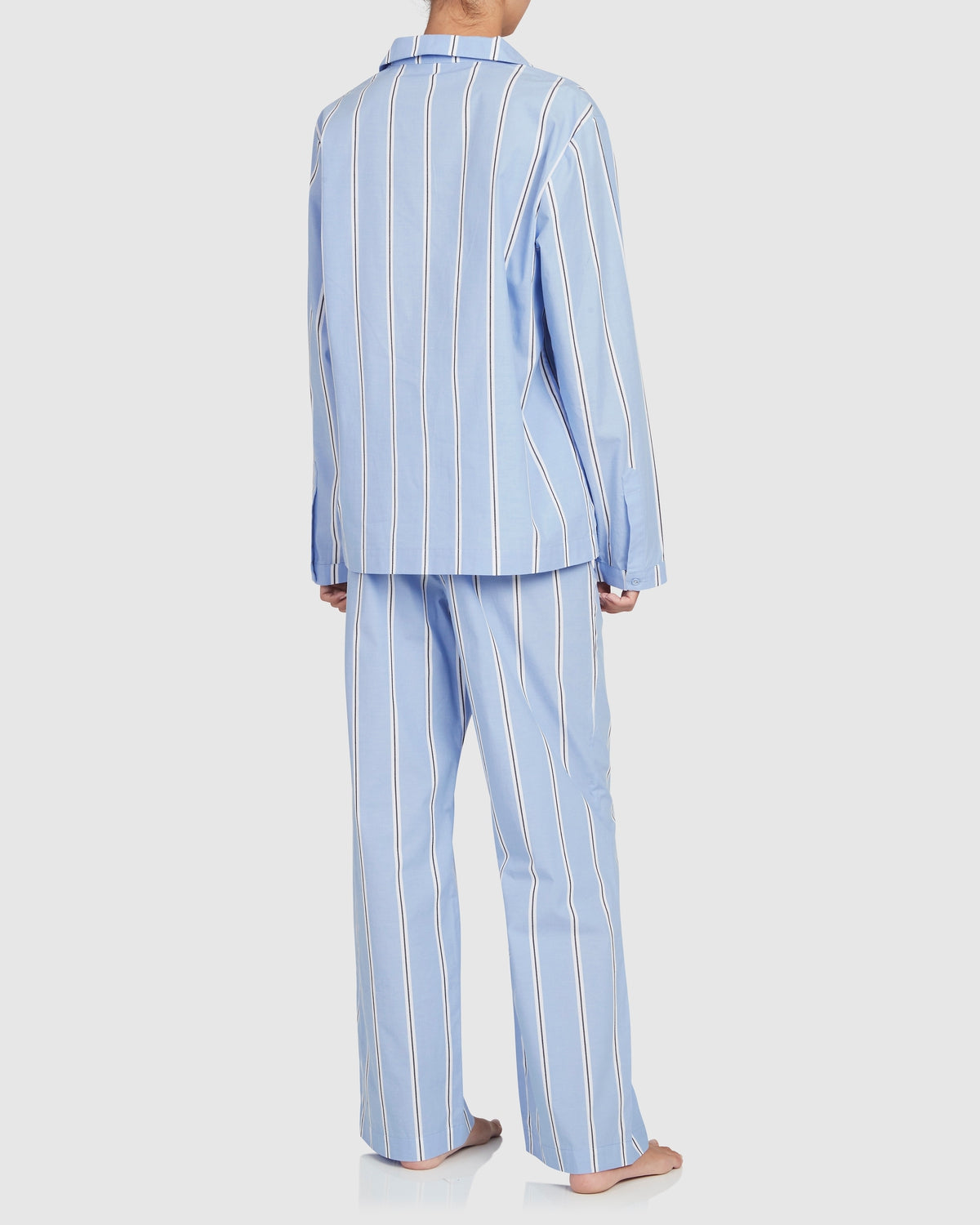 Load image into Gallery viewer, Unisex Cotton Onassis Set - Wide Blue Black Stripe
