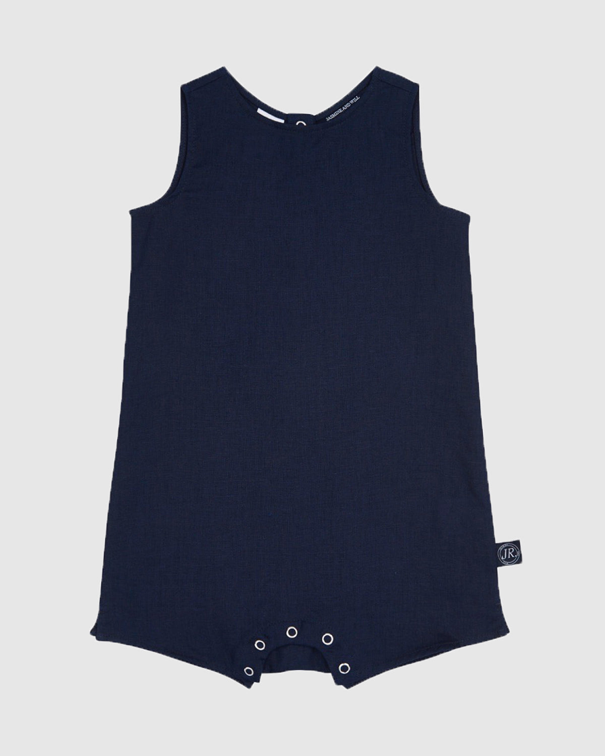 Load image into Gallery viewer, Junior Linen Playsuit Navy
