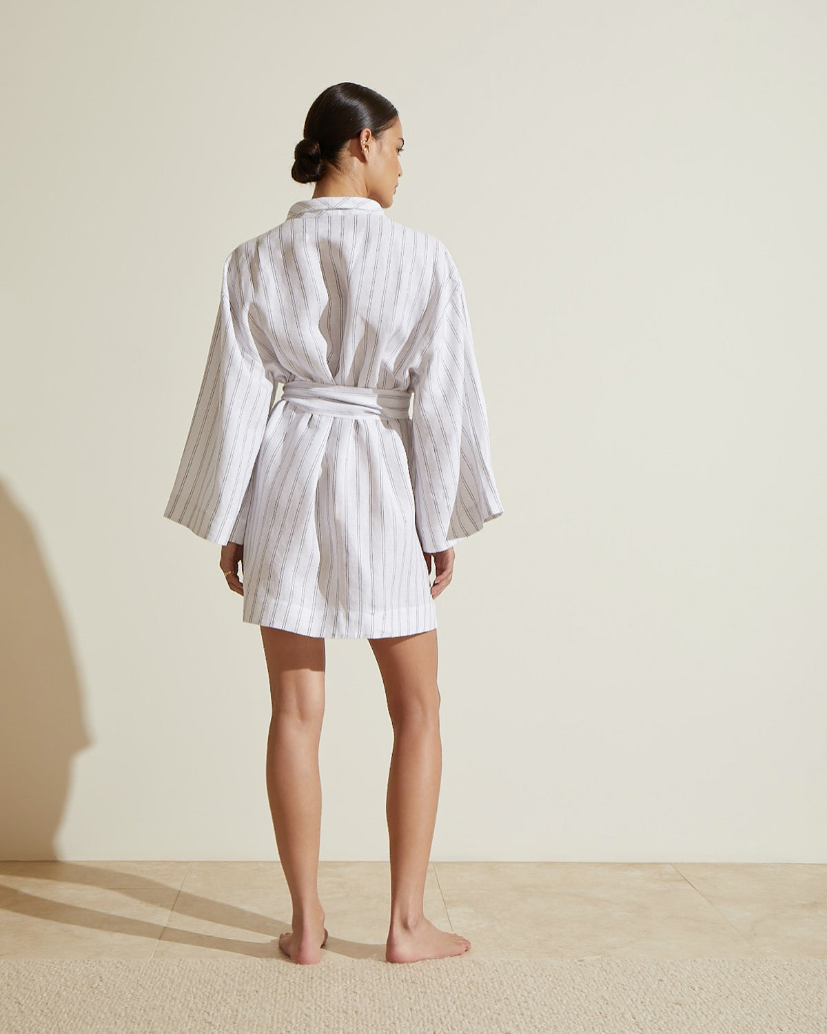 Load image into Gallery viewer, Salou Linen Robe - Stripe
