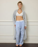 Unisex Cotton Man Pant - Seersucker Stripe Blue