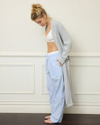 Unisex Cotton Man Pant - Seersucker Stripe Blue