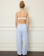 Unisex Cotton Man Pant - Seersucker Stripe Blue