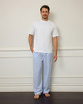 Unisex Cotton Man Pant - Seersucker Stripe Blue
