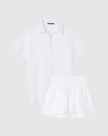 Reims Linen Set- White (Maternity Friendly)