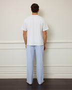 Unisex Cotton Man Pant - Seersucker Stripe Blue