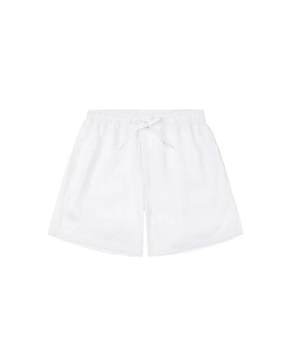 Mens Linen Lounge Short - White