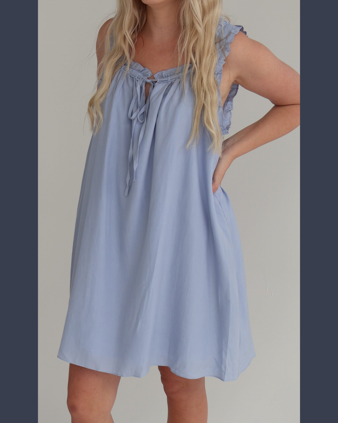 Fleur Luxe Lounge Dress - Blue Tencel™