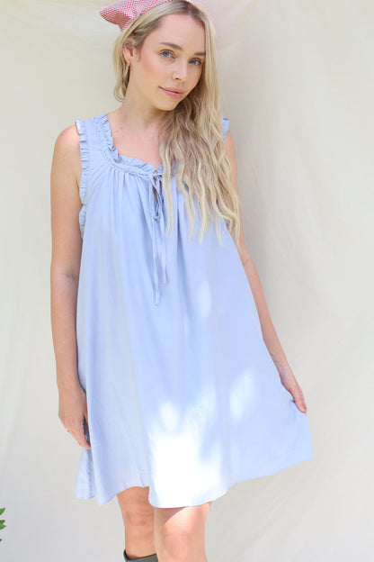 Fleur Luxe Lounge Dress - Blue Tencel™