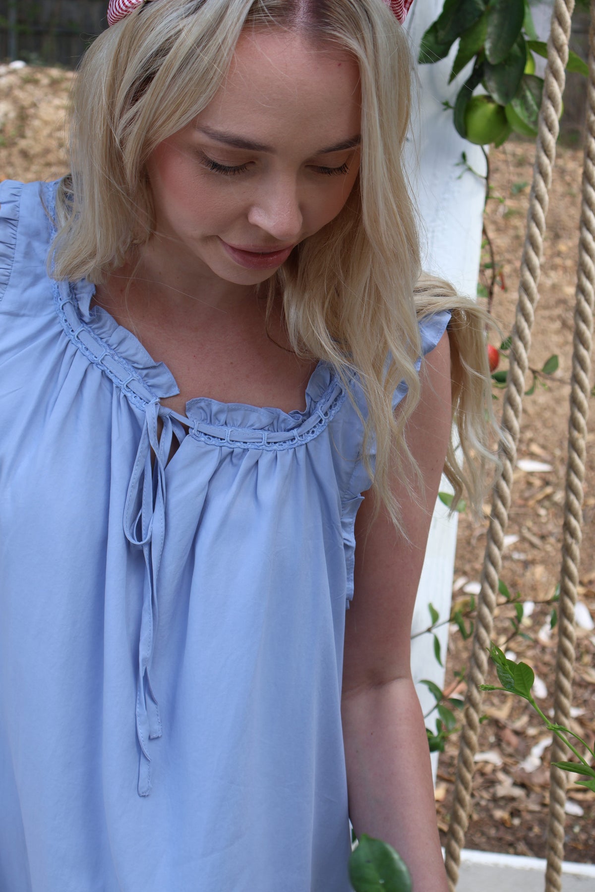 Fleur Luxe Lounge Dress - Blue Tencel™