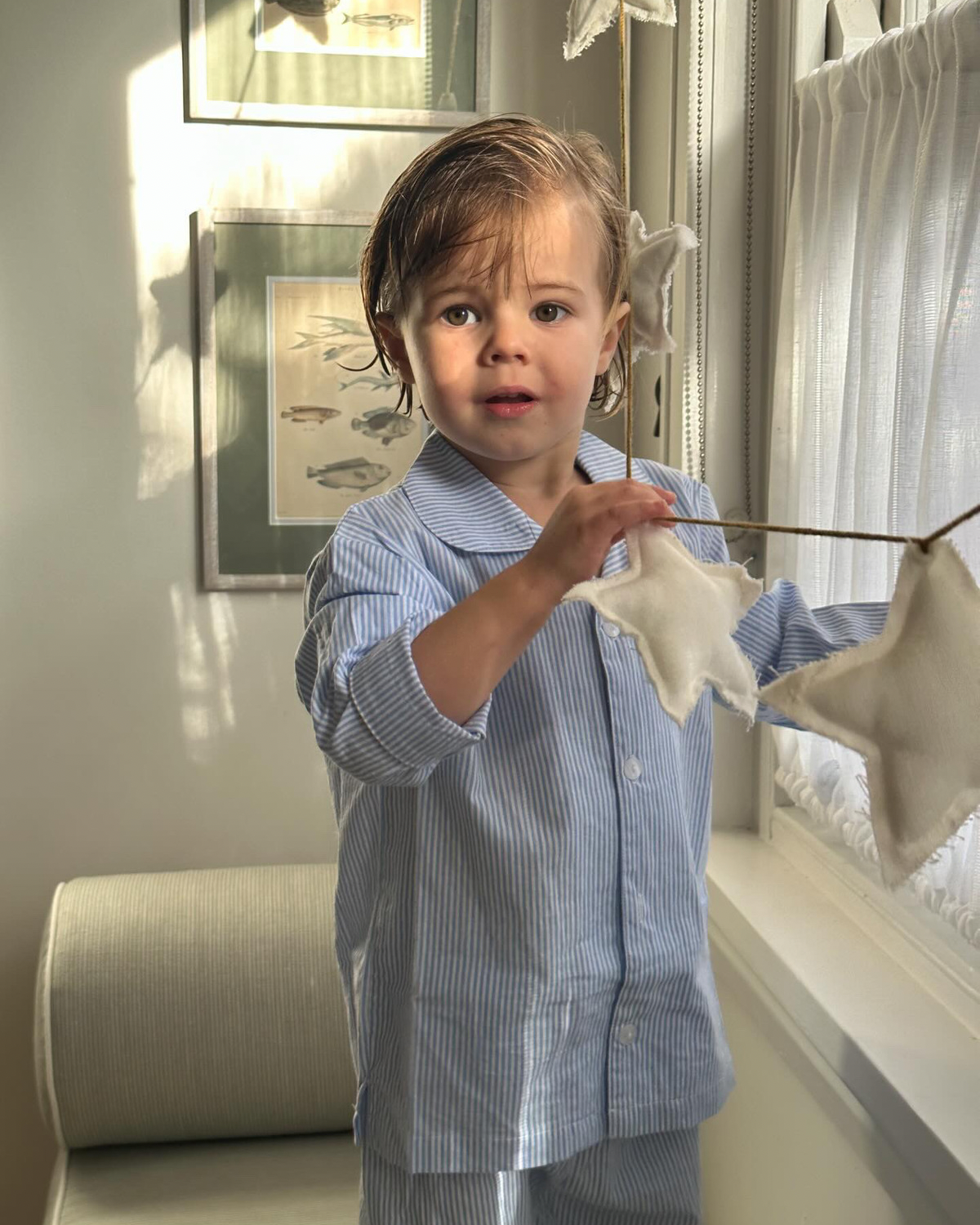 Load image into Gallery viewer, Unisex Blue Stripe Junior Set

