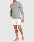 Mens Linen Lounge Short - White