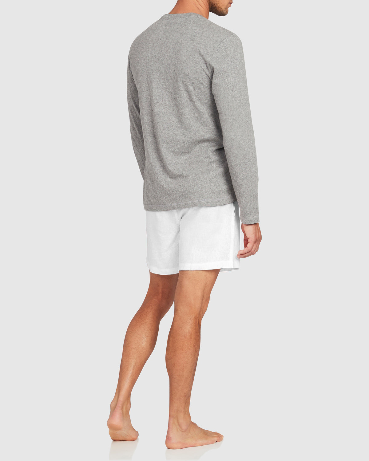 Mens Linen Lounge Short - White