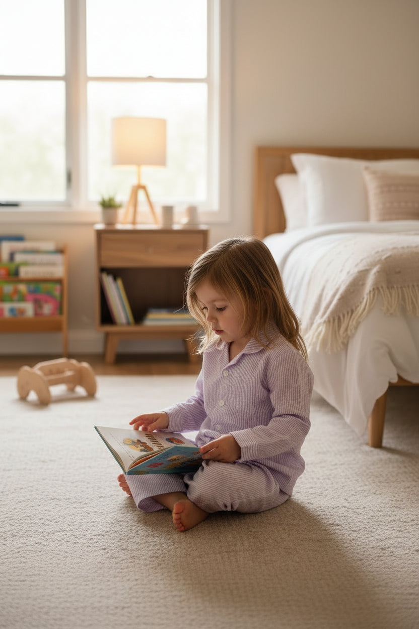 Seersucker Stripe Junior Set - Purple