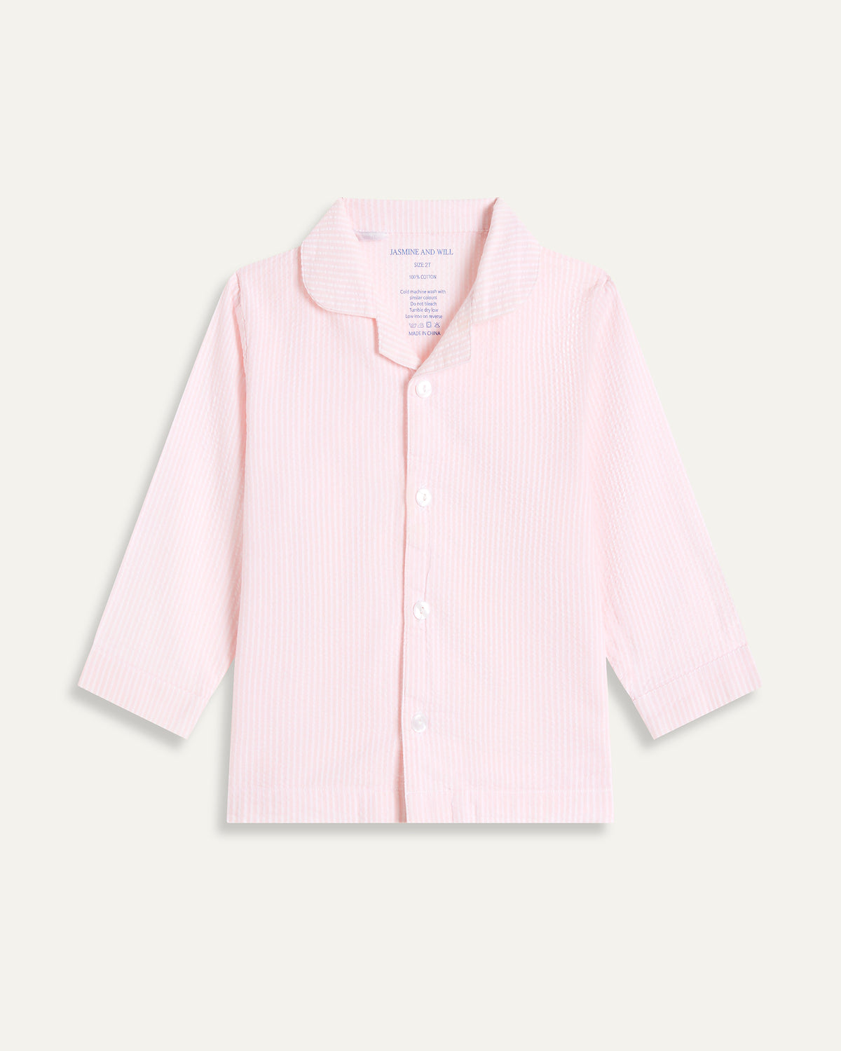 Seersucker Stripe Junior Set - Pink