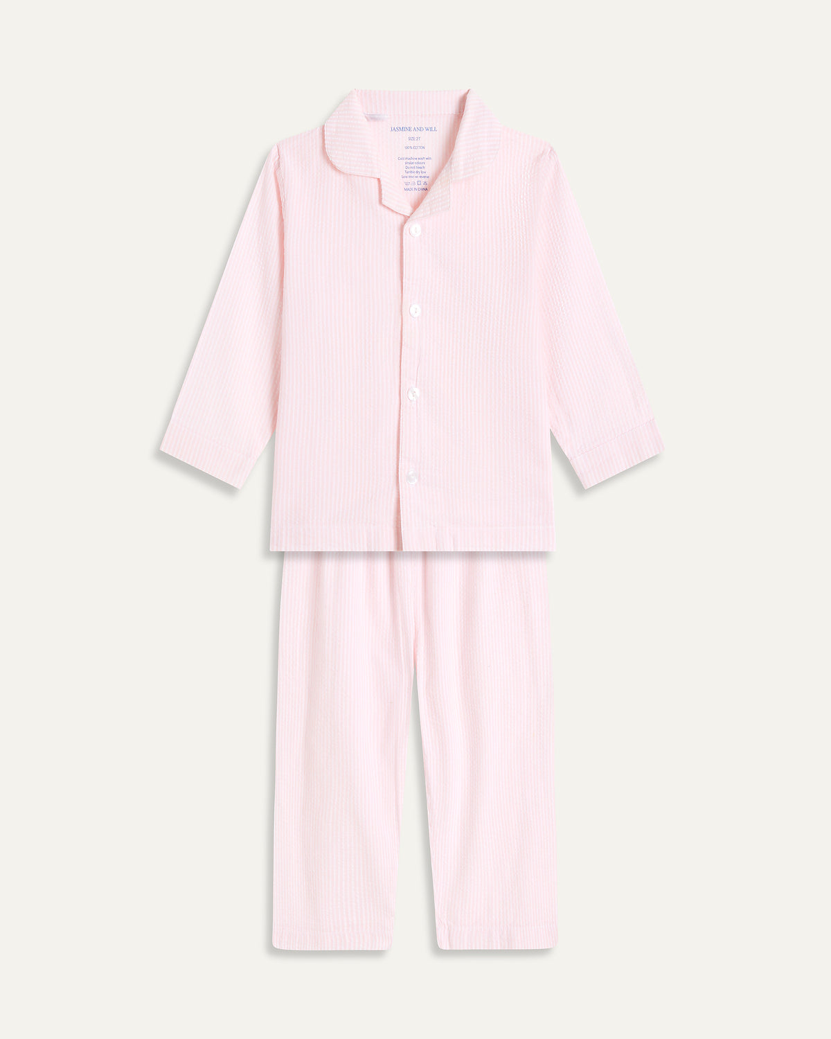 Seersucker Stripe Junior Set - Pink