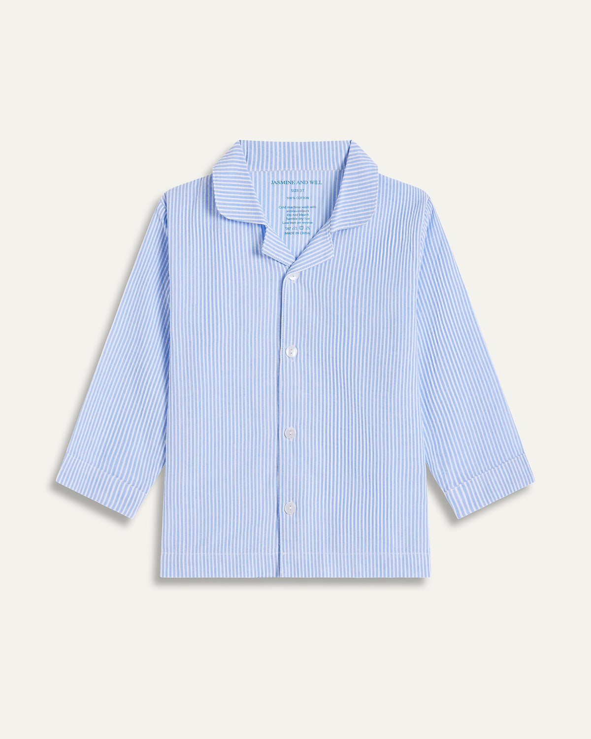 Seersucker Stripe Junior Set - Blue