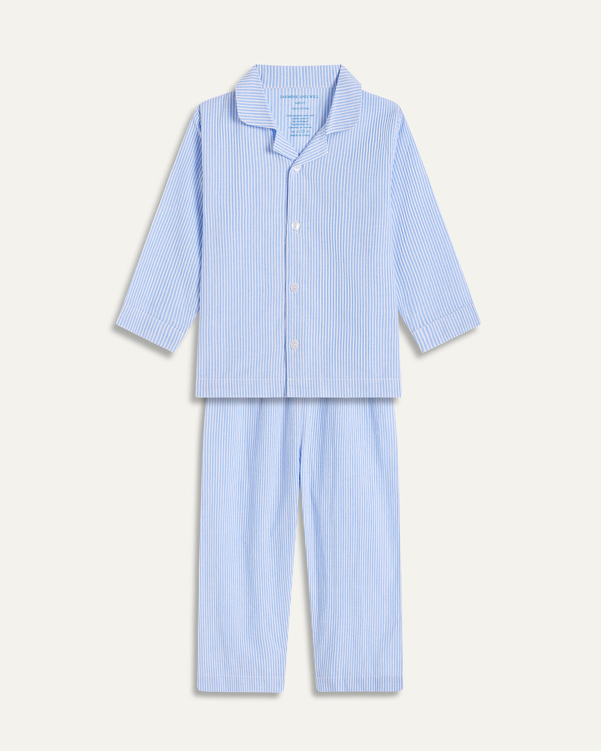 Seersucker Stripe Junior Set - Blue