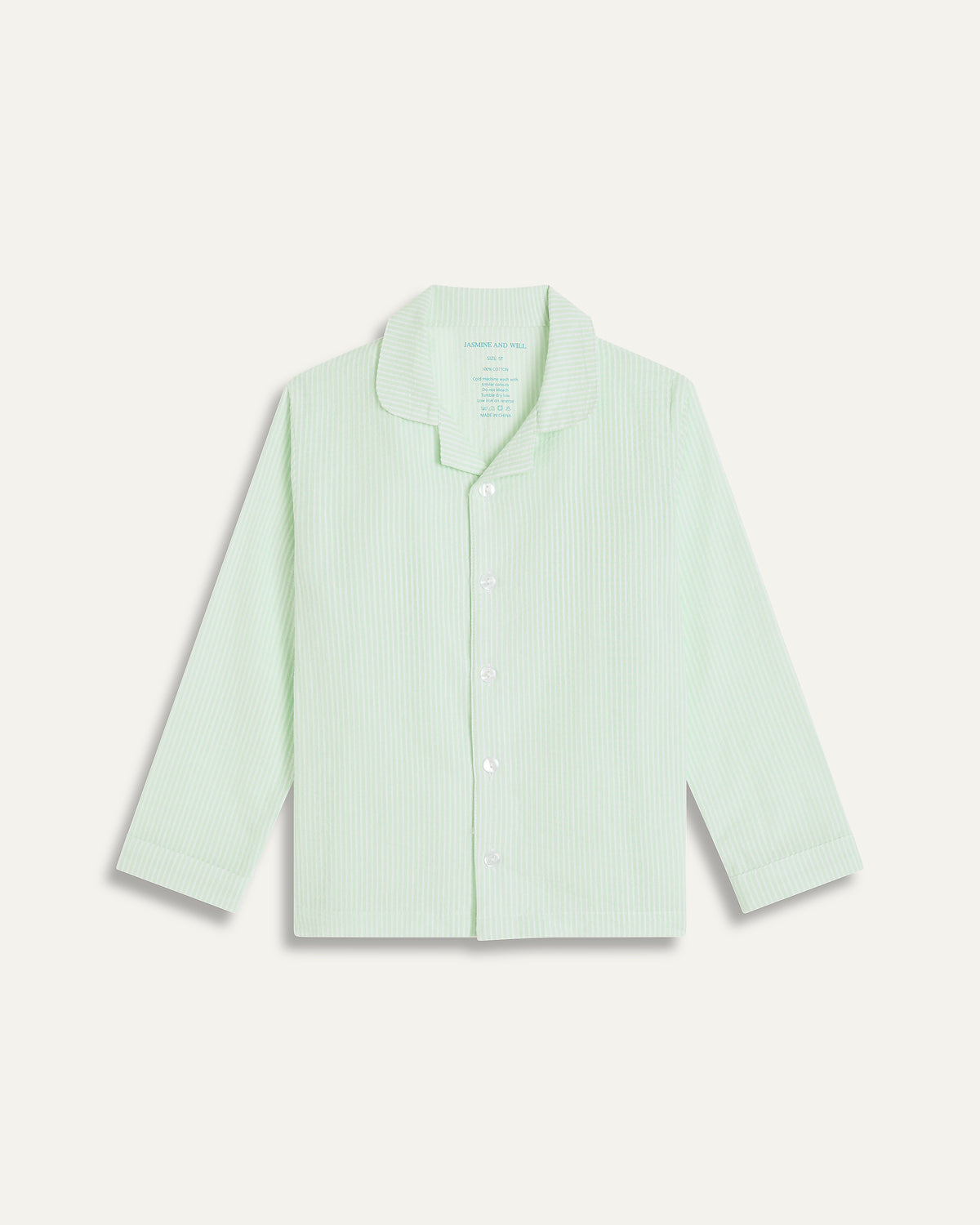 Seersucker Stripe Junior Set - Green