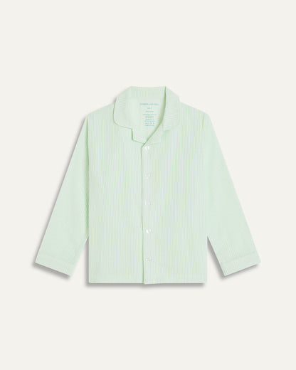 Seersucker Stripe Junior Set - Green