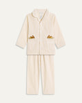 Bunny Embroidered Seersucker Stripe Junior Set - Sand