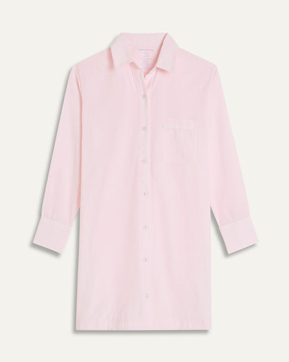 Remi Seersucker Sleep Shirt - Pink and White Stripe