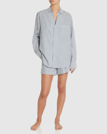 Brooke Cotton Set - Washed Navy Stripe