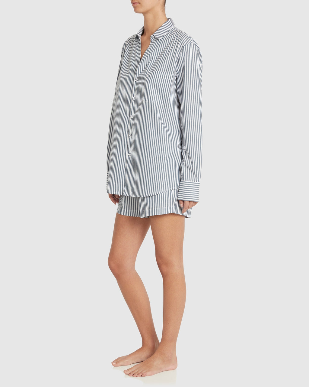 Brooke Cotton Set - Washed Navy Stripe