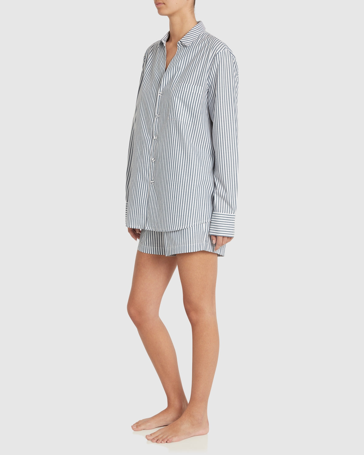 Brooke Cotton Set - Washed Navy Stripe