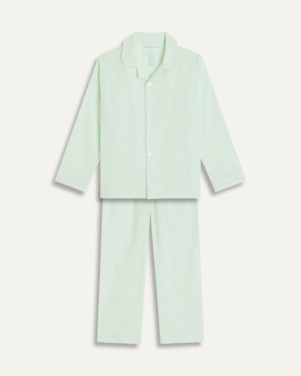 Seersucker Stripe Junior Set - Green