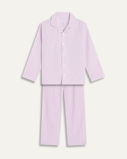 Seersucker Stripe Junior Set - Purple