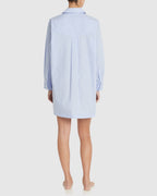 Remi Cotton Sleep Shirt - Placid Blue and White Stripe