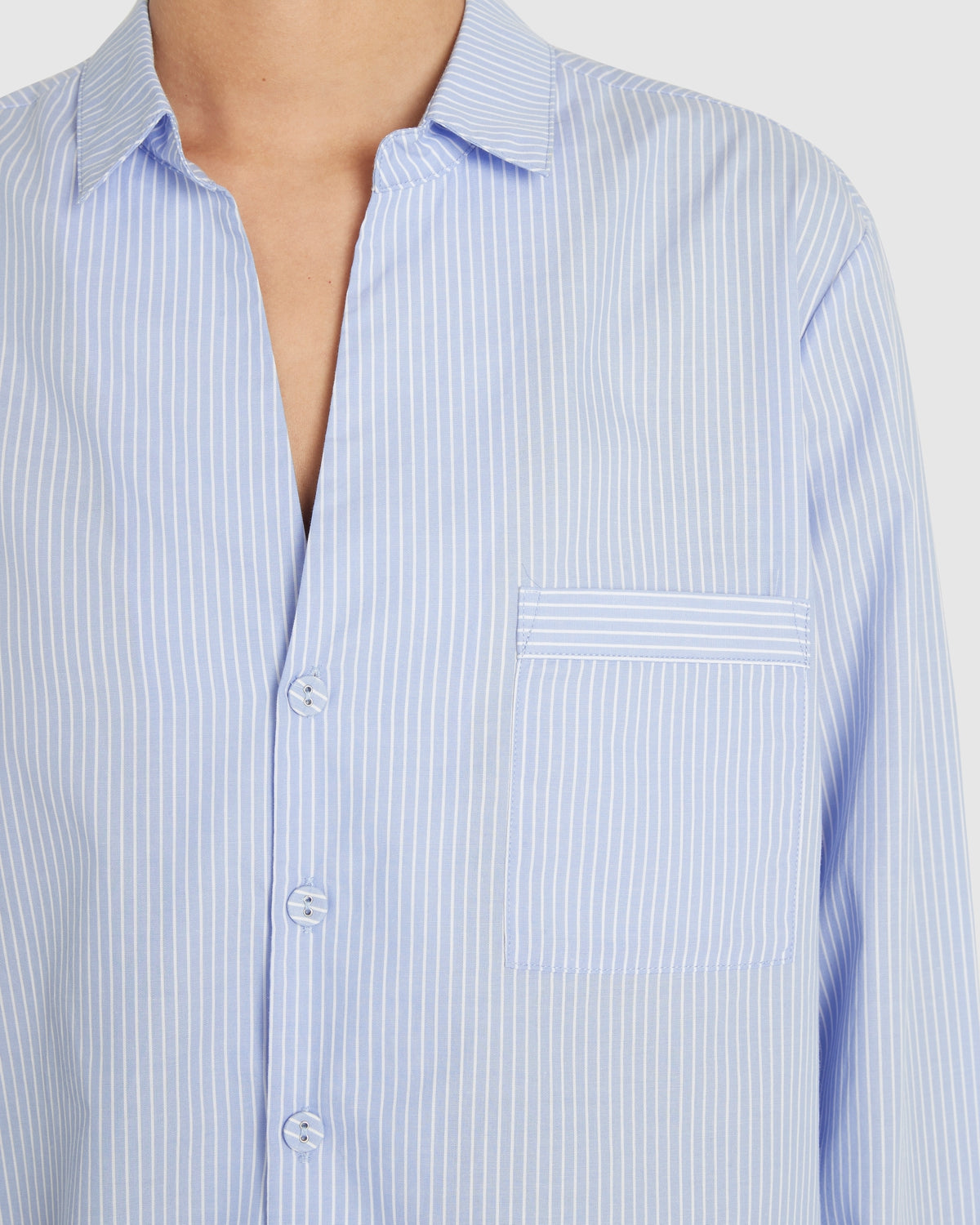 Brooke Cotton Set - Placid Blue and White Stripe