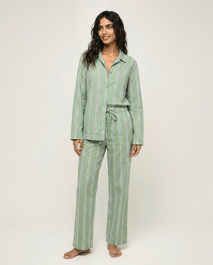 Unisex Cotton Onassis Set - Mineral Green Black Stripe