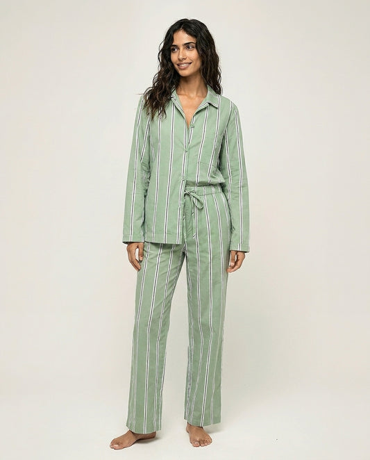 Unisex Cotton Onassis Set - Mineral Green Black Stripe