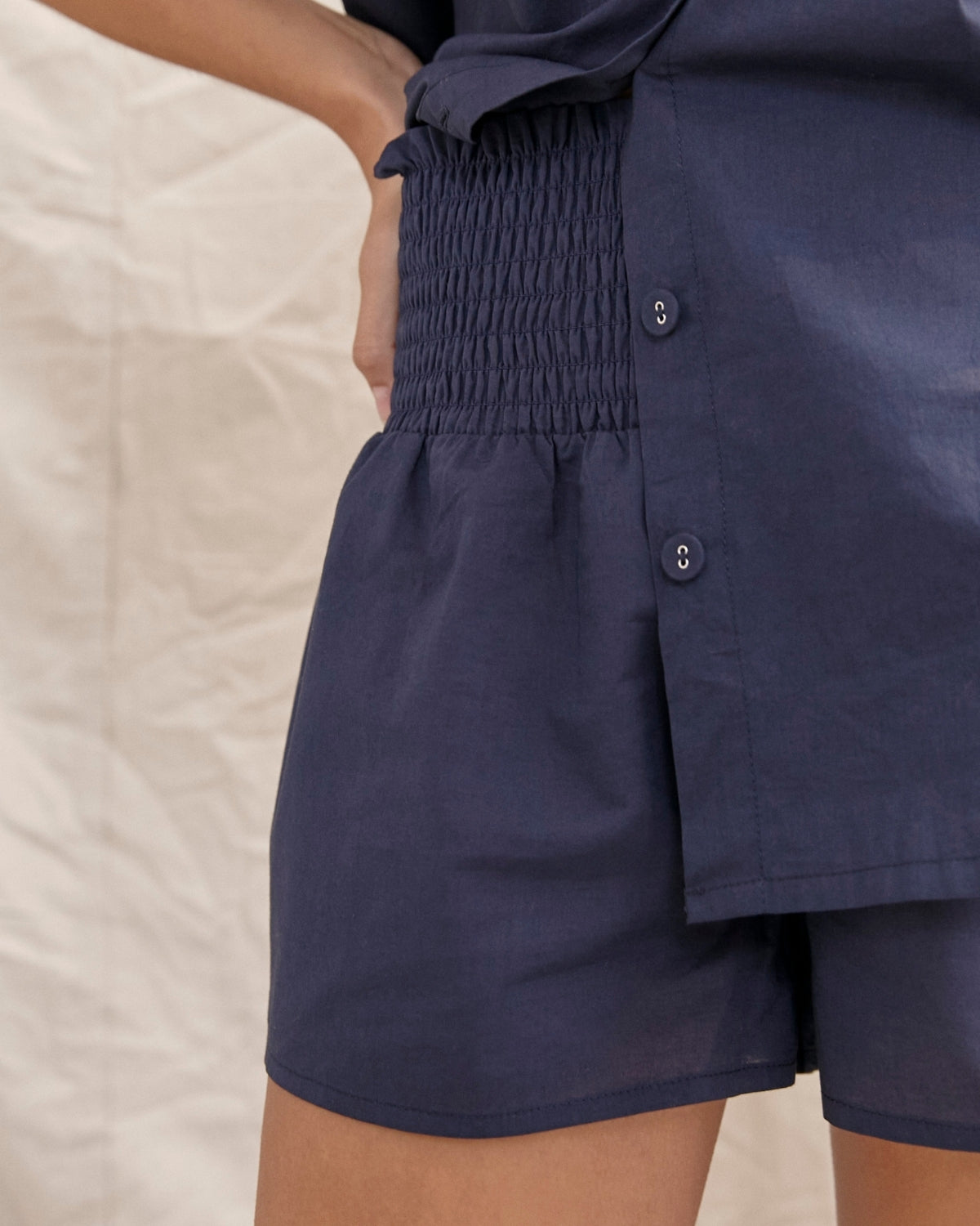 Reims Cotton Set - Navy (Maternity Friendly)