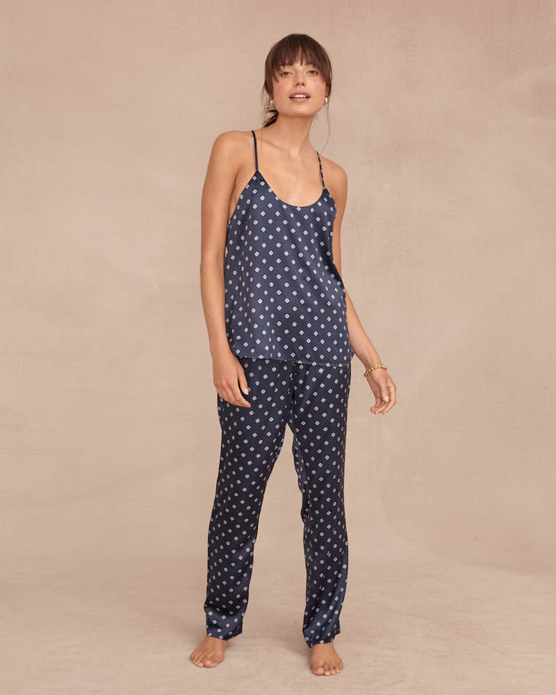 Load image into Gallery viewer, Sorrento Cami and Pant Set - Navy Print
