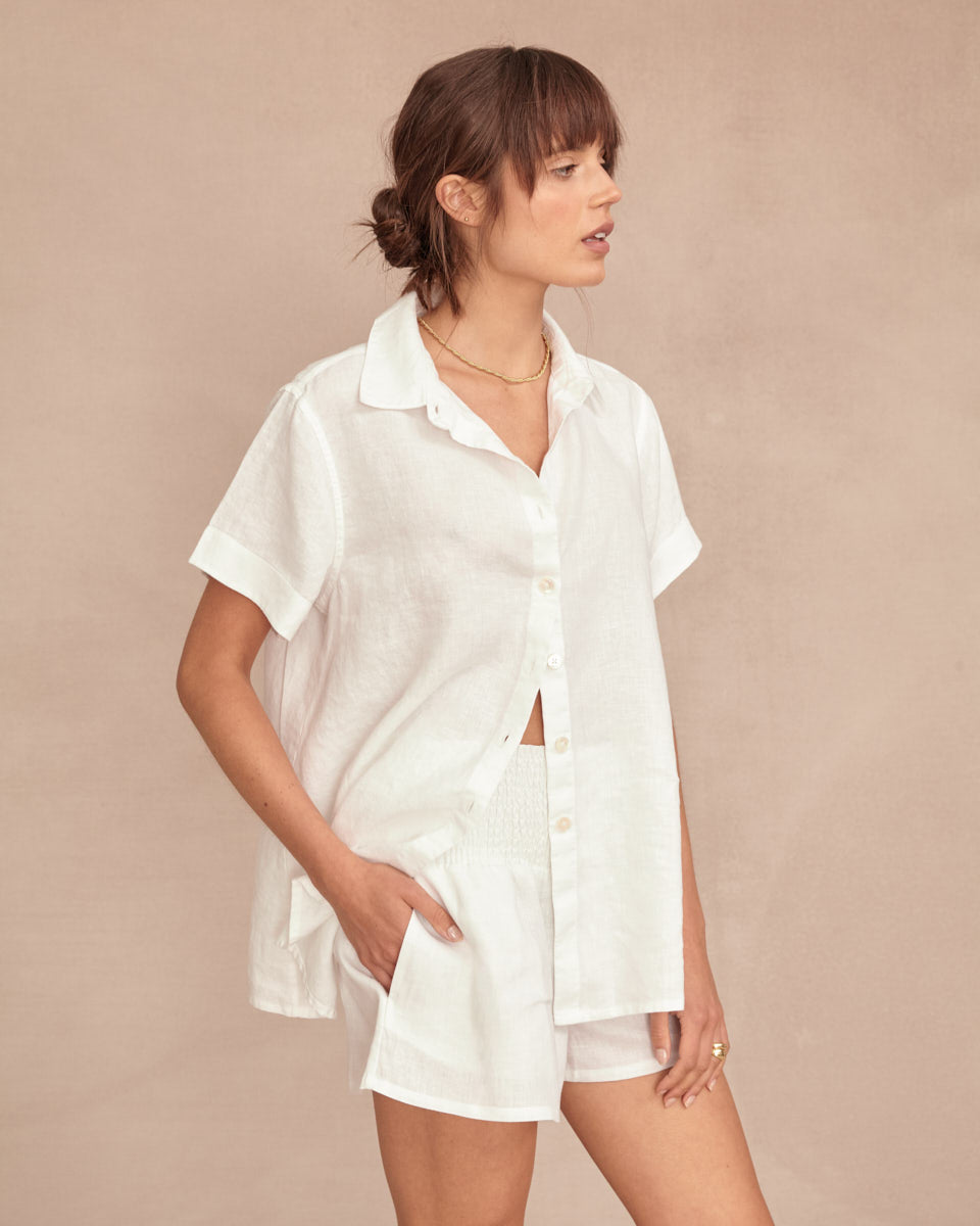 Reims Linen Set- White (Maternity Friendly)