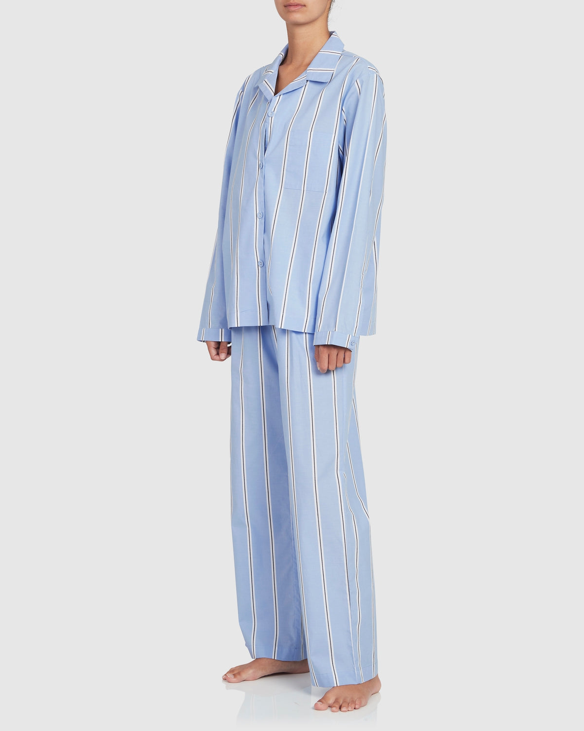 Unisex Cotton Onassis Set - Wide Blue Black Stripe