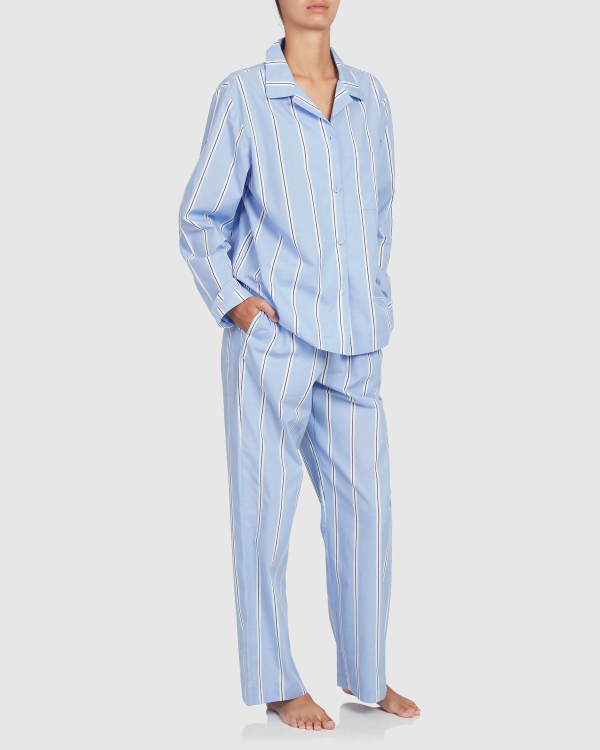 Unisex Cotton Onassis Set - Wide Blue Black Stripe