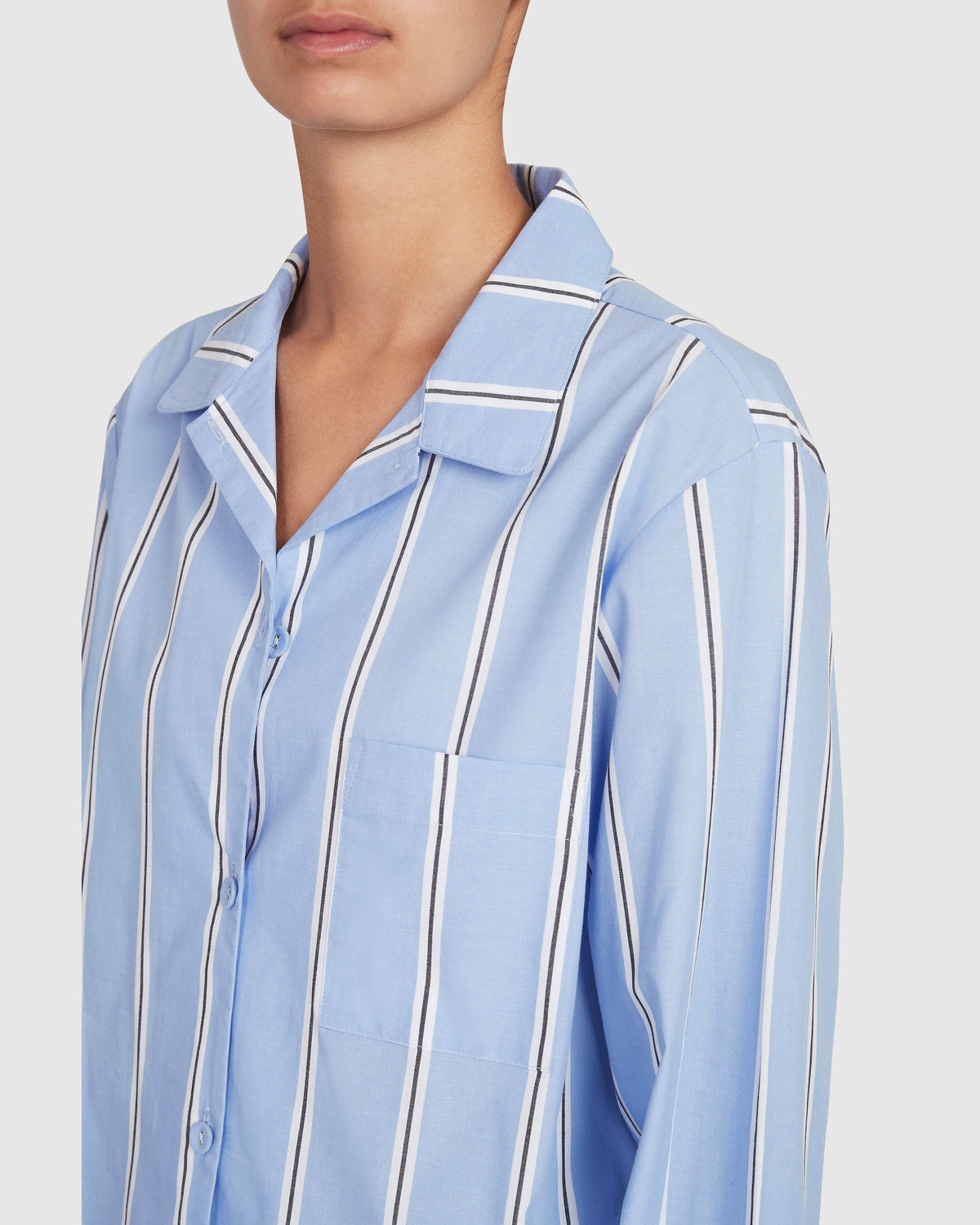 Unisex Cotton Onassis Set - Wide Blue Black Stripe