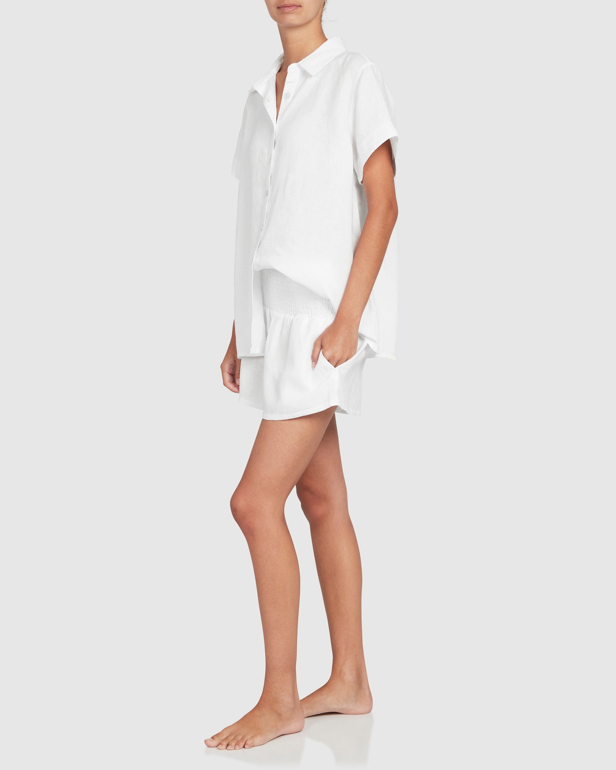 Reims Linen Set- White (Maternity Friendly)