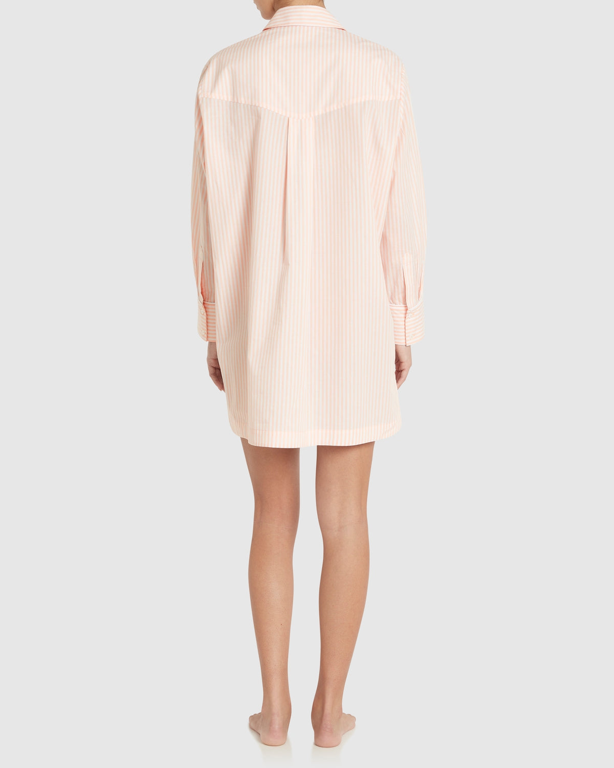 Load image into Gallery viewer, Remi Cotton Sleep Shirt - Blush Stripe
