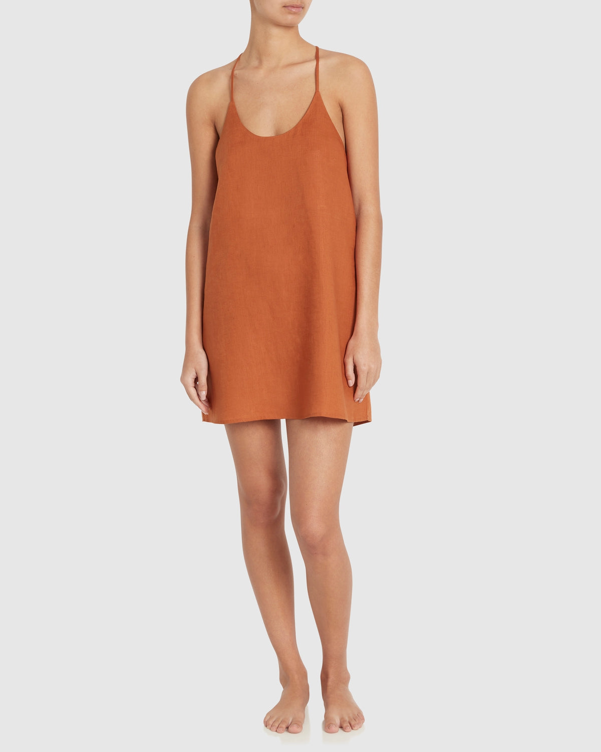 Load image into Gallery viewer, Sorrento Linen Slip Nightie - Terracotta
