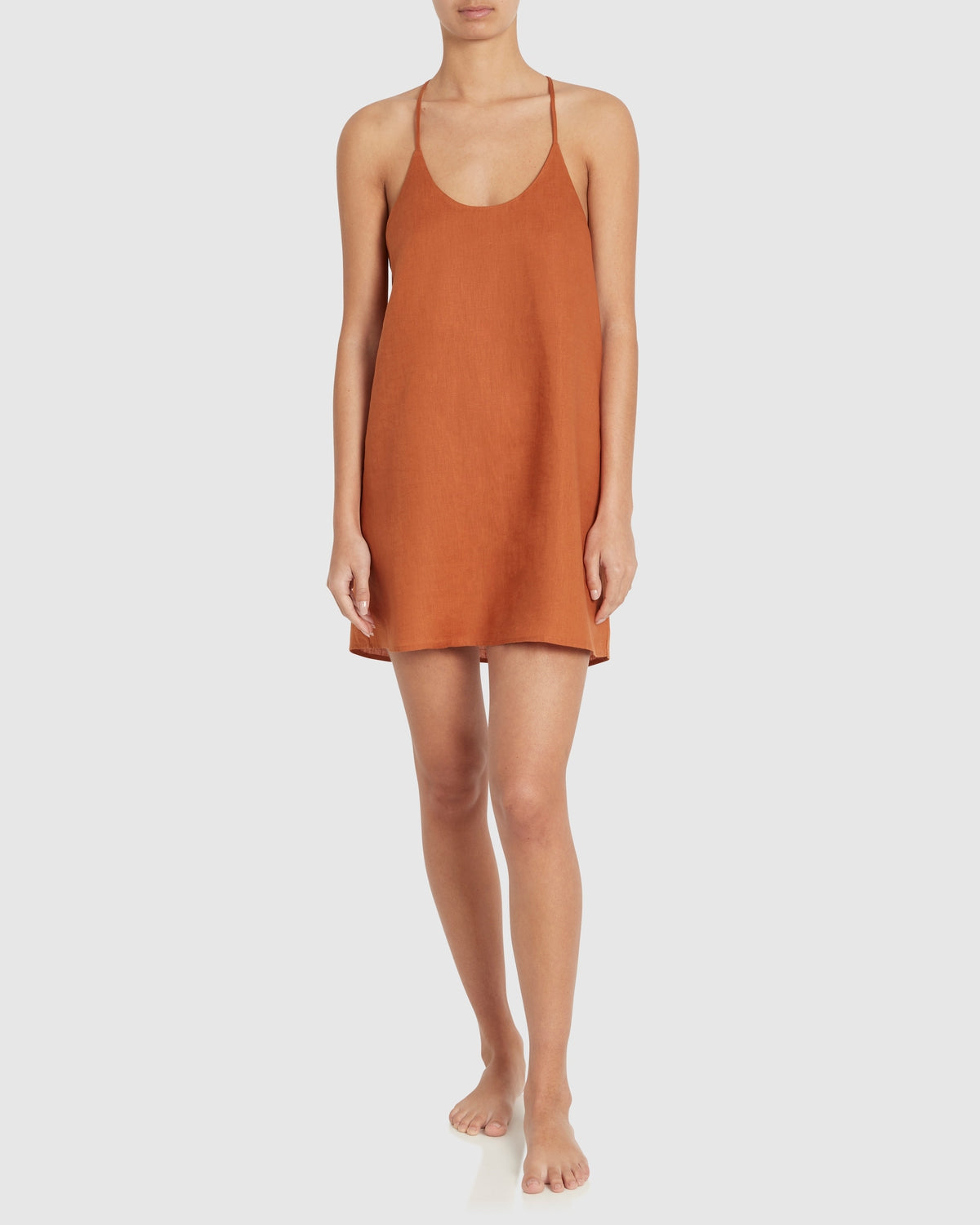 Load image into Gallery viewer, Sorrento Linen Slip Nightie - Terracotta
