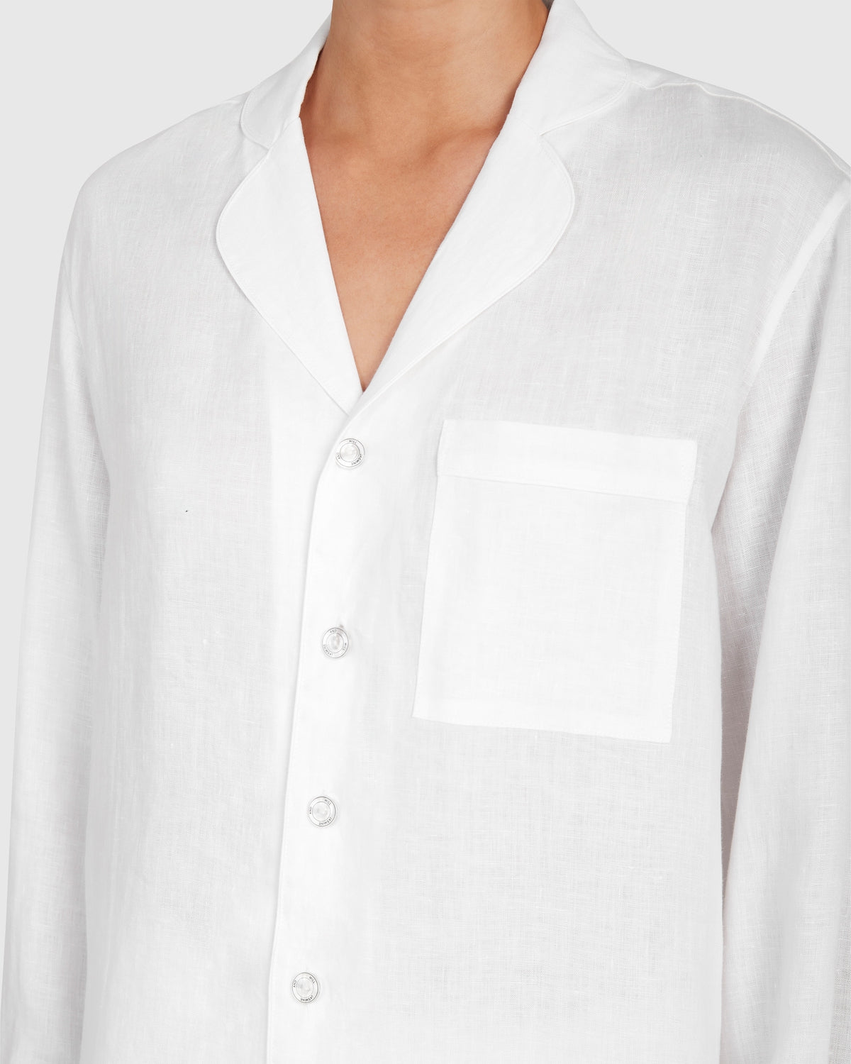 Classic Linen Short Pyjama Set - White