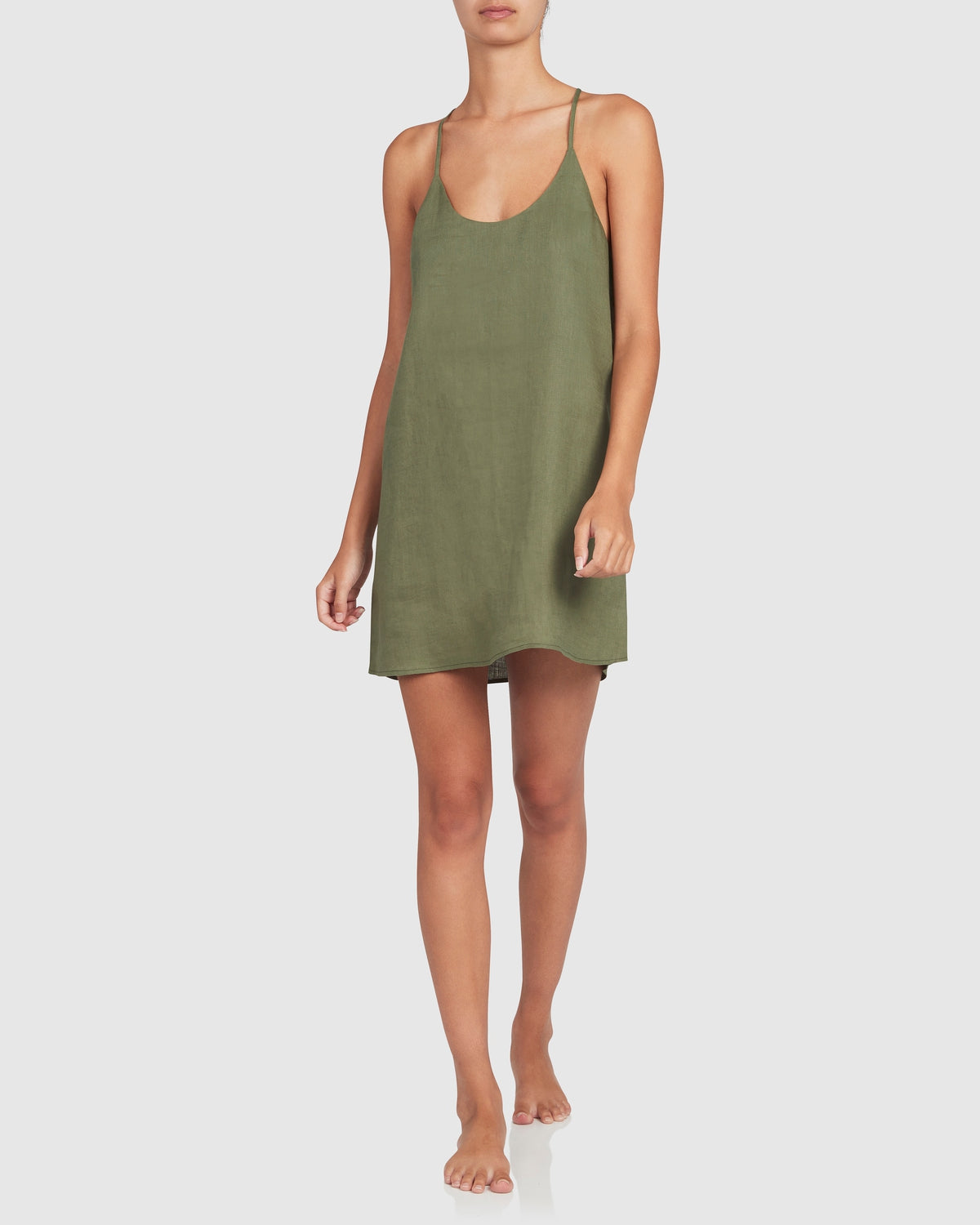 Load image into Gallery viewer, Sorrento Linen Slip Nightie - Olive
