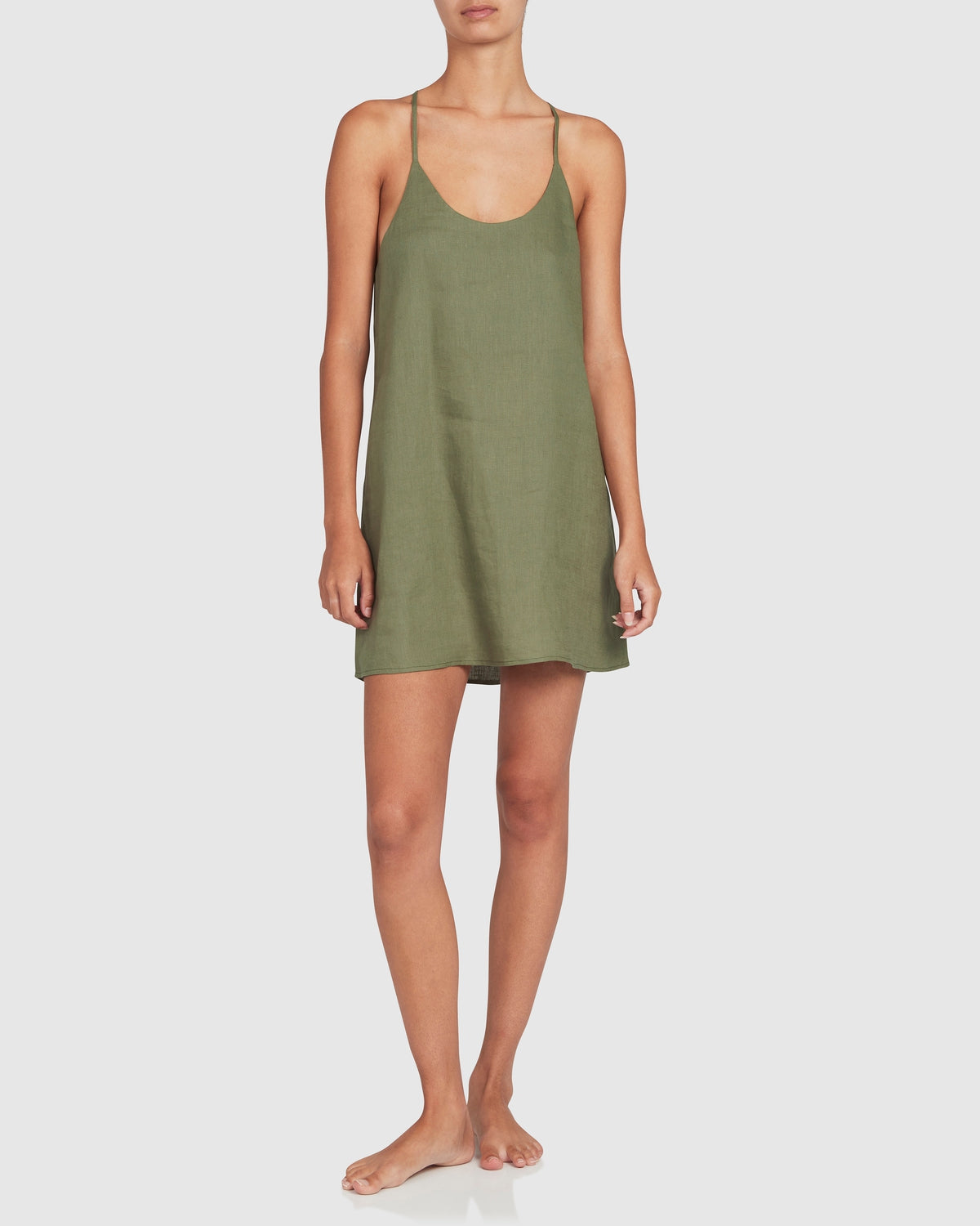 Load image into Gallery viewer, Sorrento Linen Slip Nightie - Olive
