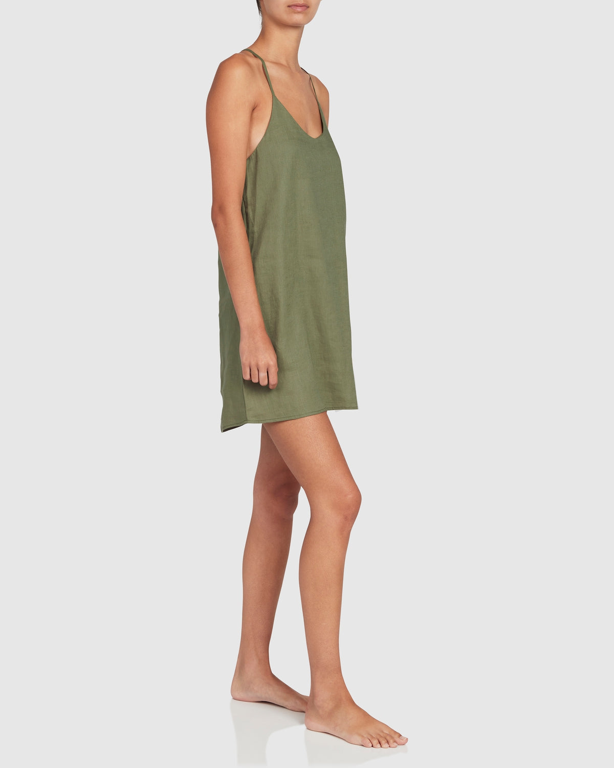 Load image into Gallery viewer, Sorrento Linen Slip Nightie - Olive
