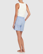 Unisex  Euro Cotton Shorts - Wide Blue Black Stripe