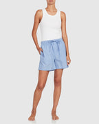 Unisex Euro Cotton Shorts - Placid Blue Black Stripe